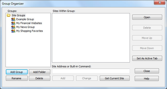 web browser group organizer